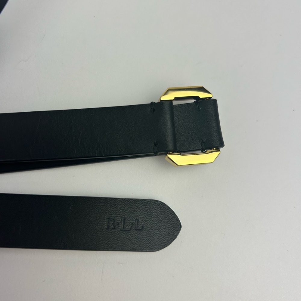 Vintage Ralph Lauren Gold Buckle Classic Designer Leather Women’s Belt - Picture 12 of 15